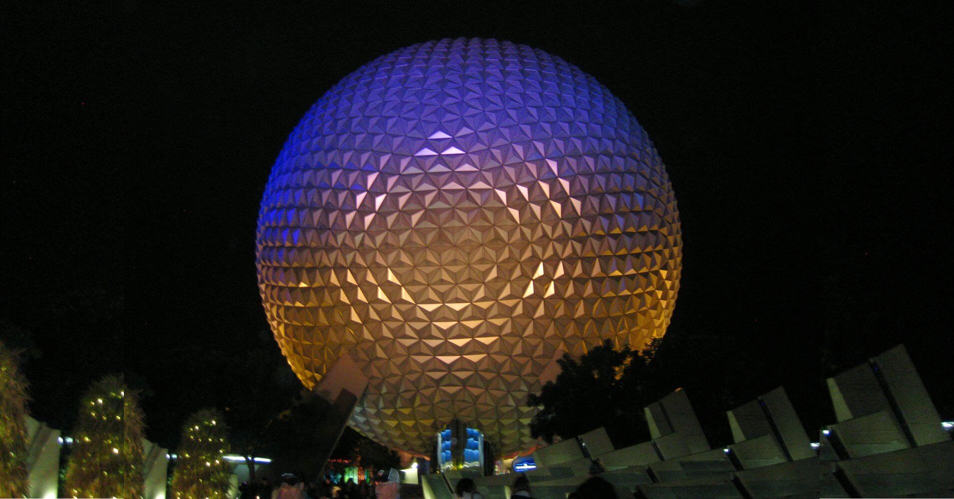 Gran Esfera del Parque Epcot. Disney, Orlando. Florida. Estados Unidos. Gran Esfera del Parque Epcot. Disney, Orlando. Florida. Estados Unidos.