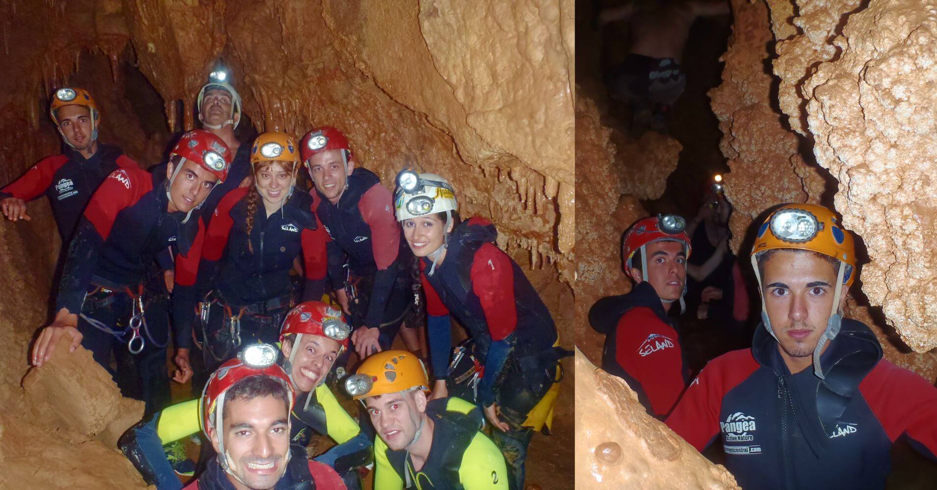 Grupo en Cueva de las Excéntricas. Igualeja, Málaga. Andalucía.