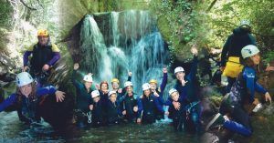 Grupo en el Barranco de Bausen. Valle de Arán. Lérida. Cataluña.