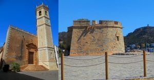 Iglesia Santa Catalina, Platja de L' Ampolla. Castillo, Moraira. Alicante. Comunidad Valenciana.