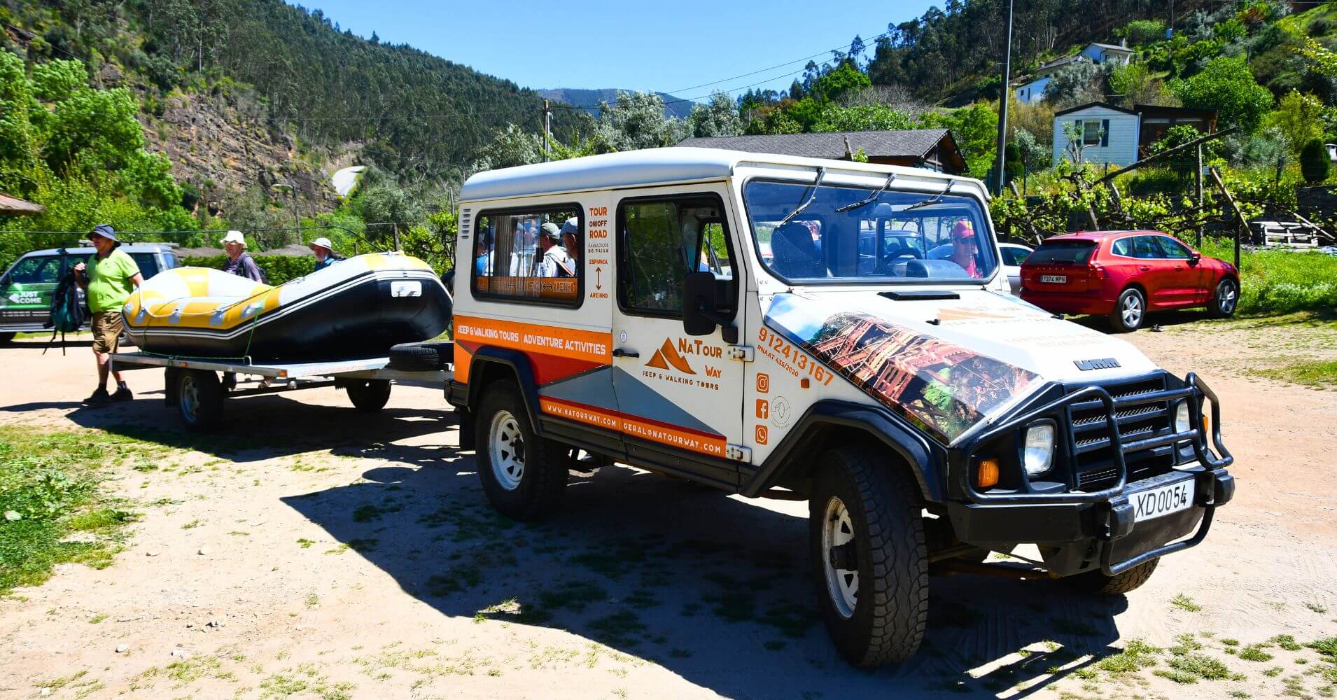 Inicio del Rafting del Río Paiva. Playa Fluvial Espiunca. Portugal.
