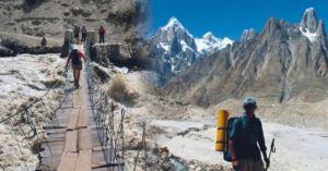 Inicio del Trekking Gondogoro. Región de Baltistán. Cordillera Karakórum, Skardú. Pakistán.