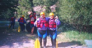 Inicio Segundo Tramo del Rafting del Noguera Pallaresa. Lérida.