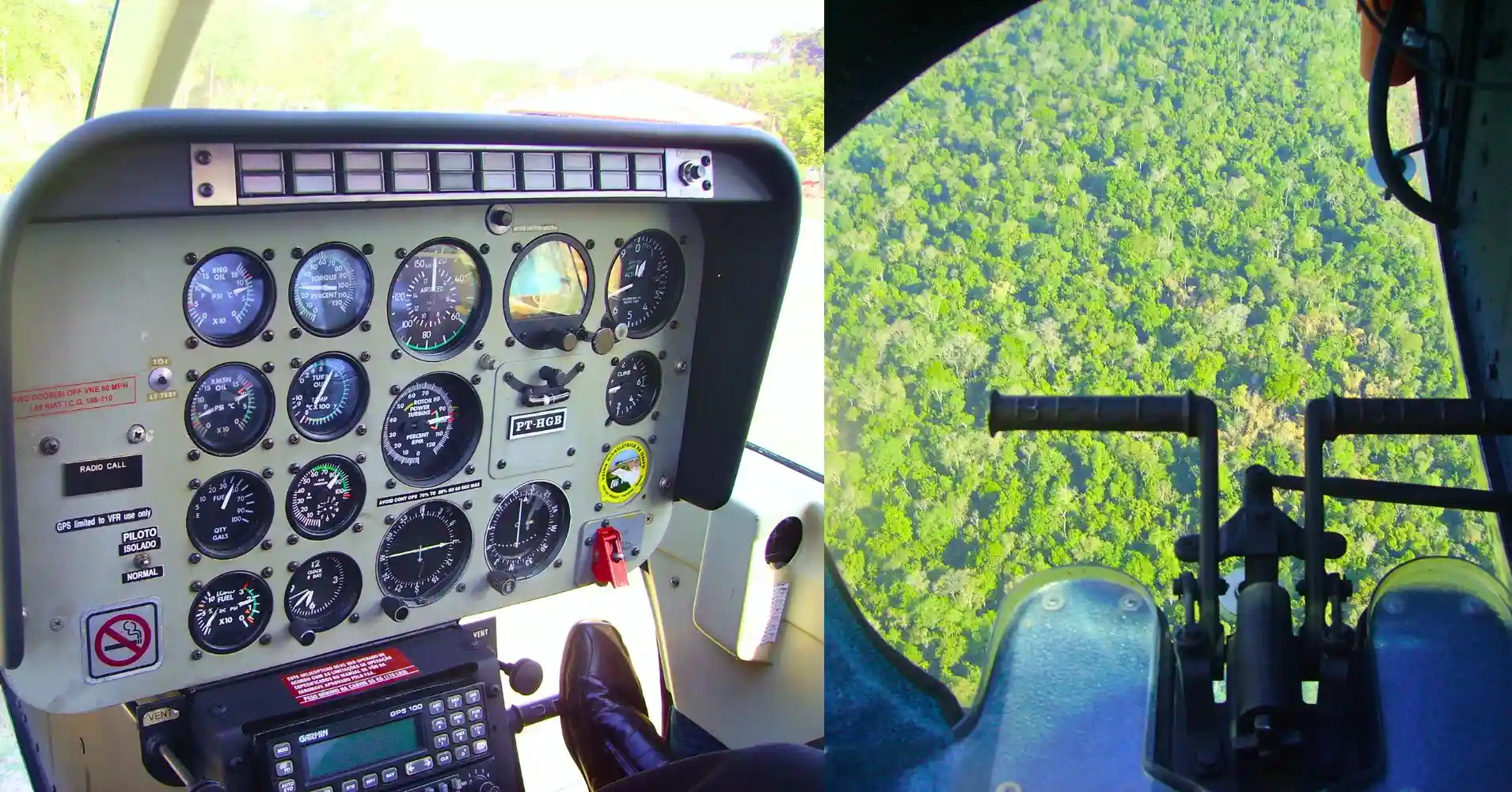 Interior del Helicóptero de las Cataratas de Iguazú.