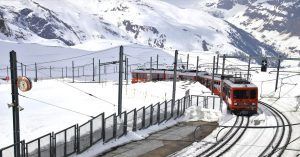 Invierno en el Ferrocarril del Gornergrat. Zermatt. Suiza.