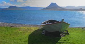 Isla de Vigur en Ísafjörður. Vestfirðir. Islandia.