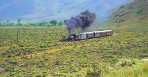 La Trochita en La Patagonia. Viejo Expreso Patagónico. Chubut, Argentina.