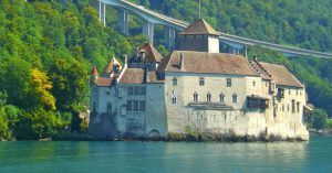 Lago Lemán. Castillo de Chillón. Veyteaux, Vadud. Suiza.