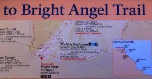 Mapa Bright Angel Trail. Gran Cañón del Colorado. Arizona, Estados Unidos.