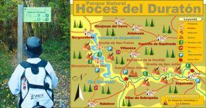 Mapa del Parque Natural Hoces del Río Duratón. Sepúlveda. Segovia. Castilla y León.