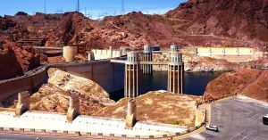 Mirador Presa Hoover Dam. Arizona, Nevada. Estados Unidos.
