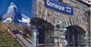 Monte Cervino y Ferrocarril del Gornergrat. Zermatt, Región de Valais. Suiza.
