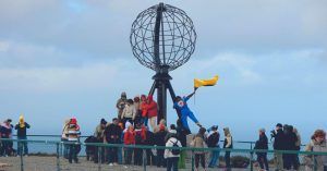Monumento al Globo Terraqueo. Cabo Norte Nordkapp. Noruega.