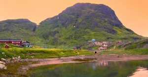 Narsaq en Groenlandia. Dinamarca.