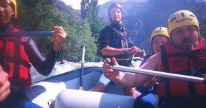 Navegando en Rafting del Noguera Pallaresa, Lérida.