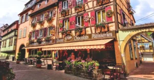 Obernai, Terraza. Alsacia.