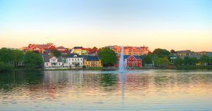 Ocaso en Stavanger y la Provincia de Rogaland en Noruega.
