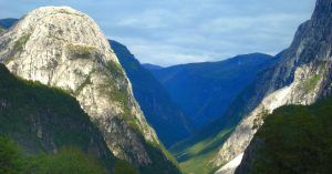 Paisajes de Montanas Camino de Stalheim. Noruega.