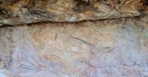 Panel de Pinturas Rupestres Cueva de Los Monigotes. Calasparra, Murcia.
