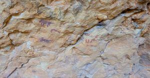 Panel de Pinturas Rupestres del Abrigo del Pozo. Cueva de Los Monigotes. Calasparra. Murcia.
