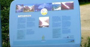 Panel Informativo Glaciar de Jostedalsbreen. Vestland, Noruega.