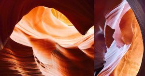 Panorámica Antelope Canyon. Cañón del Antílope. Page, Navajo Nation Parks. Arizona. Estados Unidos.