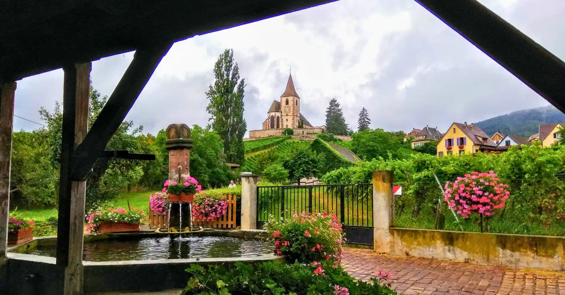 Panorámica de Hunawihr, Alsacia.