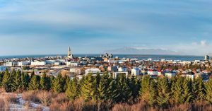 Panorámica de la Ciudad de Reykjavík. Islandia.