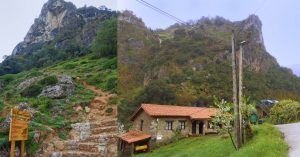 Panorámica de la Ferrata de Camaleño. Los Llanos, Picos de Europa. Cantabria.