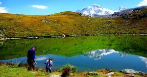 Panorámica del Lago Schwarzsee. Zermatt, Suiza.