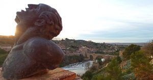 Panorámica del Puente de San Martín desde el Museo de Victorio Macho. Toledo, Castilla La Mancha.