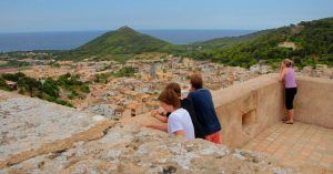 Panorámicas desde la Torre del Homenaje del Castillo de Capdepera, Isla de Palma de Mallorca. Islas Baleares.