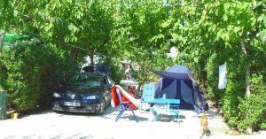 Parcelas del Camping La Marina Resort. La Marina, Elche. Alicante, Comunidad Valenciana. España.