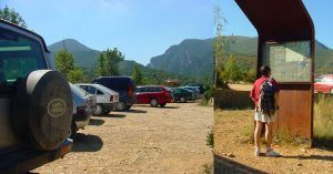 Parking de La Masieta. Puente de Montañana, Lérida. Cataluña.