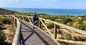 Pasarela del Sendero Dunar de Matalascañas. Huelva, Andalucía.