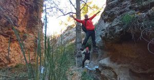 Paso Equipado del Barranco de Amanaderos de Riodeva. Teruel, en Aragón.