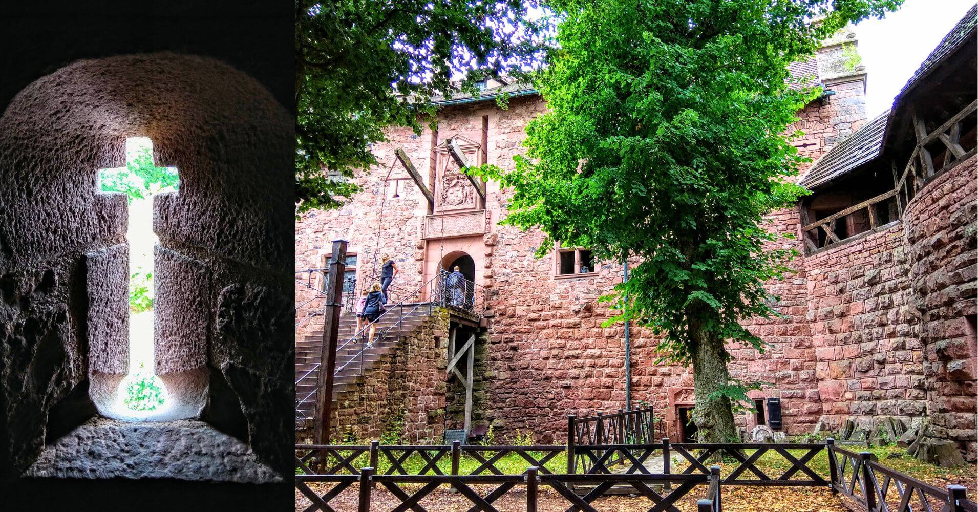 Patio del Castillo de Haut-Koenigsbourg. Alsacia, Francia.