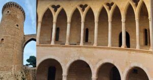 Patio y Torre. Castillo de Bellver. Mallorca, Islas Baleares.