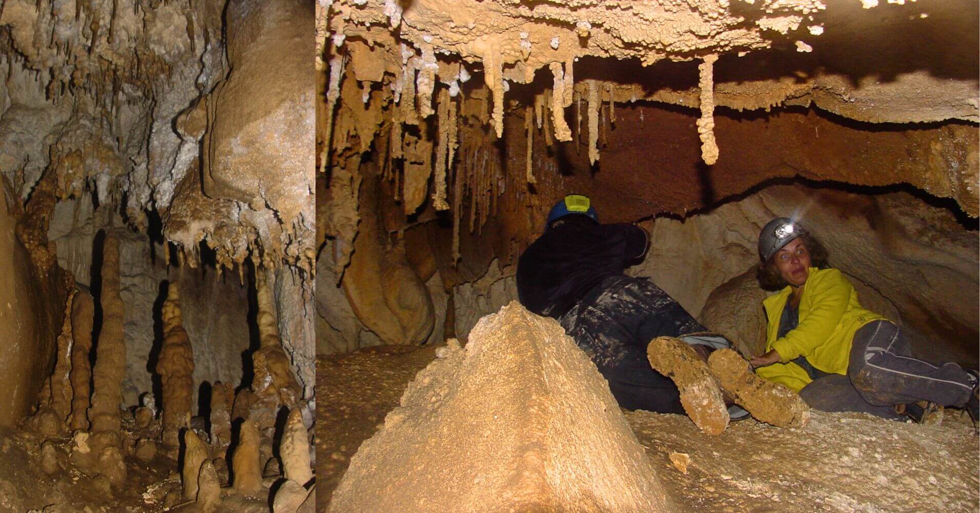 Pequeñas Estalactitas en la entrada de una nueva sala. Cueva del Escalón. Arredondo, Cantabria.