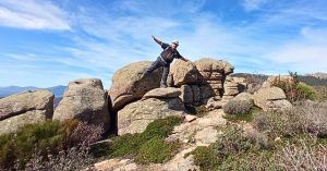 Piedras en Ruta Dinosaurio de La Maliciosa. Navacerrada, Madrid.