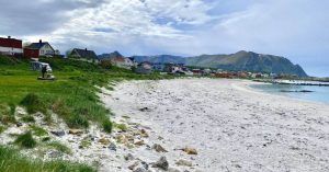 Archipiélago de Vesterålen. Playa de Bleik. bleikstranda. Isla de Andøy. Nordland, Noruega.