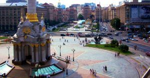 Plaza de la Independencia. Kiev Entre Oriente y Occidente. Ucrania.
