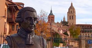 Plaza de la Merced. Busto de Rubén Darío. Segovia, Castilla y León.