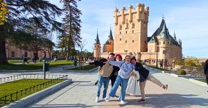 Plaza de Reina Eugenia en Segovia. Castilla y León.