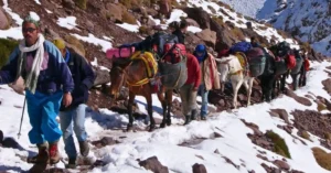 Porteadores en la Subida al Toubkal. Marruecos.