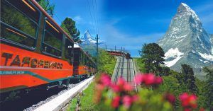 Primavera en el Ferrocarril del Gornergrat. Zermatt. Suiza.