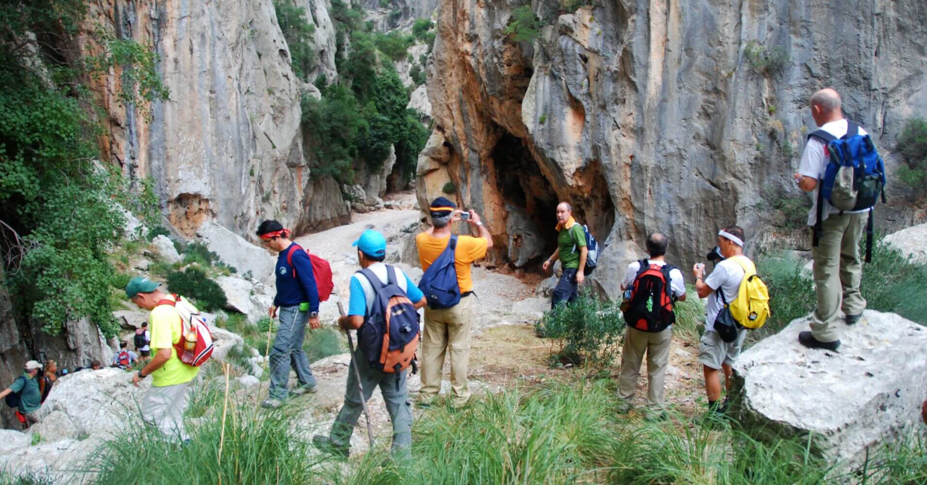 Primer Destrepe del Torrente de Pareis. Escorca en la Isla de Mallorca. Islas Baleares.
