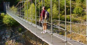 Puente Colgante en el Congost de Mont-Rebei. Puente de Montañana, Lérida. Cataluña.