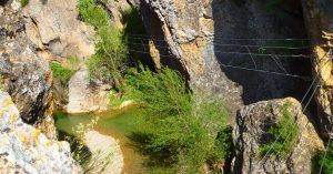 Puente Tibetano Ferrata Peñas Juntas. Bierge, Huesca. Aragón.