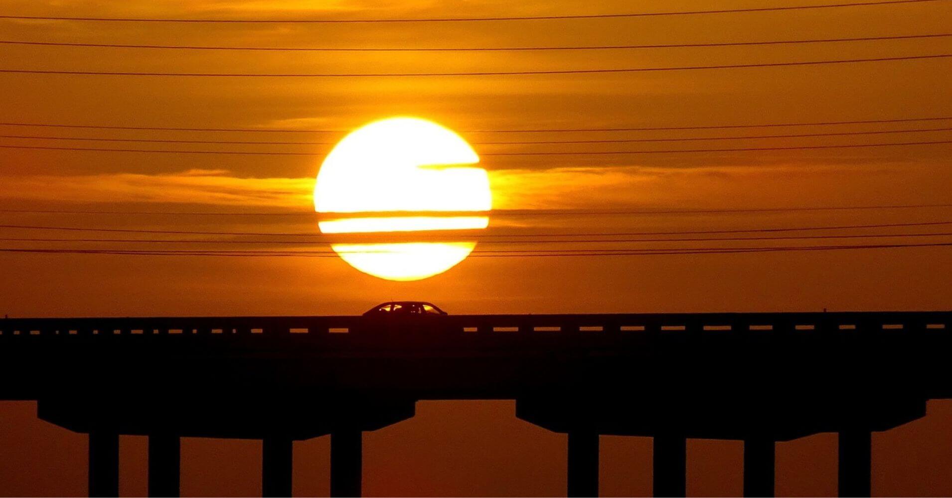 Puesta de Sol Carretera Escénica US1 Overseas Highway. Florida, Estados Unidos.